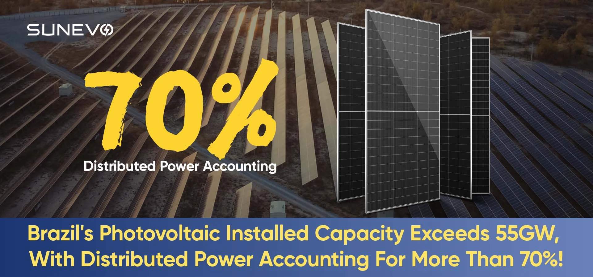 La capacità installata fotovoltaica del Brasile supera i 55 GW, con una potenza distribuita che contava per oltre il 70%!